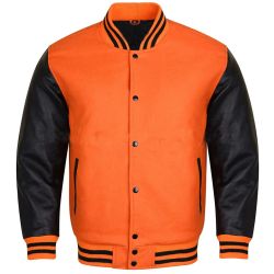 Varsity Jacket Orange Grey